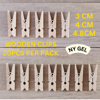 NUOBESTY 24 Pcs Small Eye Clip Mini Clips for Photos Chip Clips Paper Clips  for Document Wooden Food Clips Food Sealing Clips Mini Wooden Clothespins