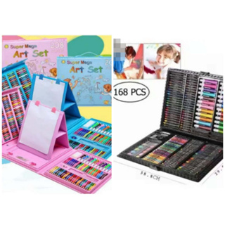 HappyDeals Super Mega Kid's ART Coloring Set  168 Pcs Super Mega Kid's ART Coloring  Set 168 Pcs Children Drawing Set Water Color Pen Crayon Oil Pastel Painting  Drawing Tool Art supplies