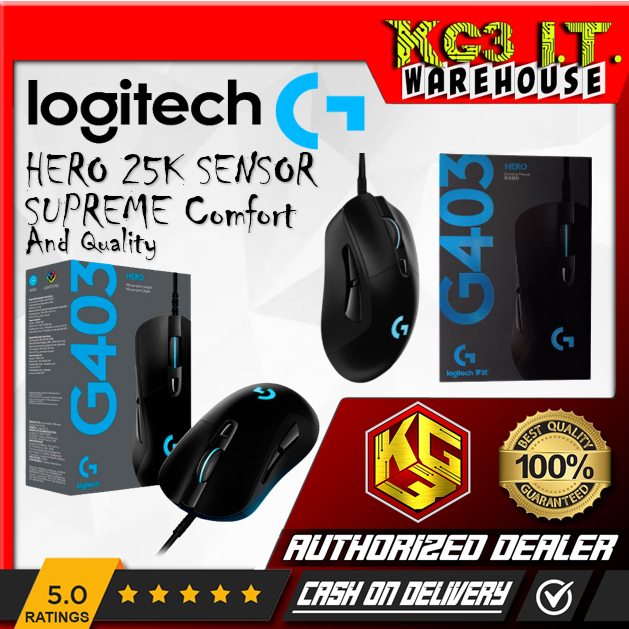 Logitech G403 Hero Wired Gaming Mouse, Hero 25K Sensor, 25,600 Dpi, RGB ...