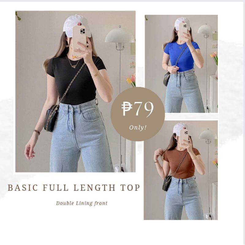 HTL_Basic Full Length Top Double Lining front | Best fit small to semi ...