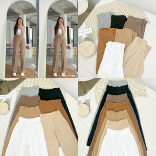 Wide leg pants for women high waist pants for women stretchable plain  korean women's trousers formal