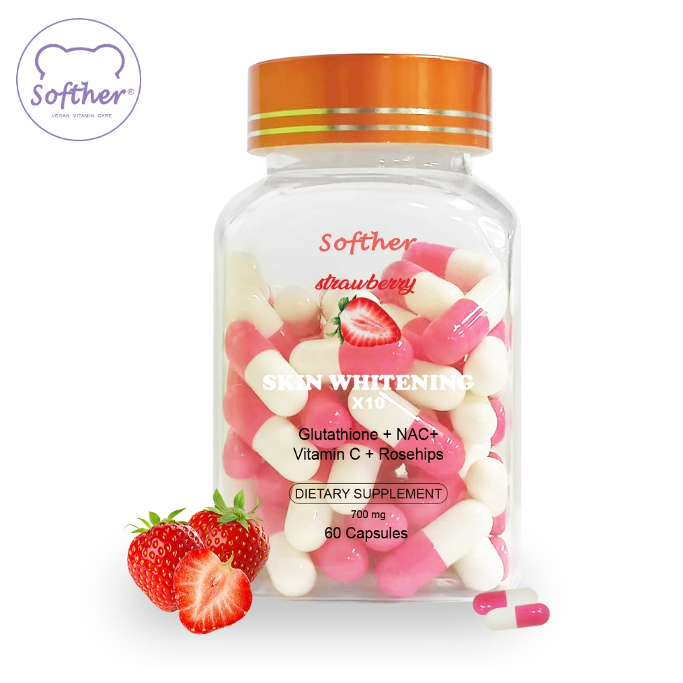 Softher Skin Whitening Capsules Glutathione + NAC + Vitamin C Capsule