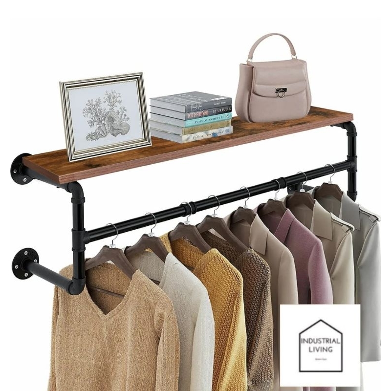 Industrial Solid Pipe Clothes Rack Bracket Only | Shopee Philippines