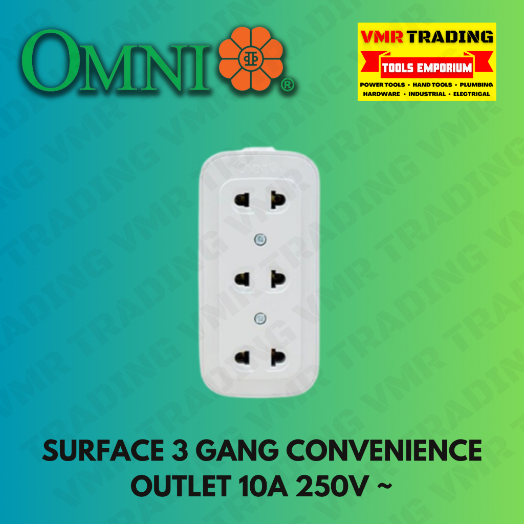 OMNI Surface Type 3Gang Convenience Outlet (VMR TRADING) Shopee