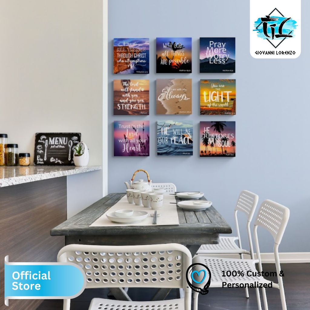 Inspirational Bible Verse Frame Wall Art Quotes 11x11 INCHES | Shopee ...