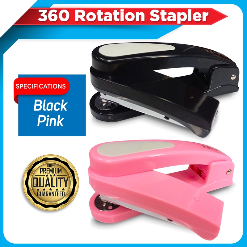 360 Rotation STAPLER Black / Pink | Shopee Philippines