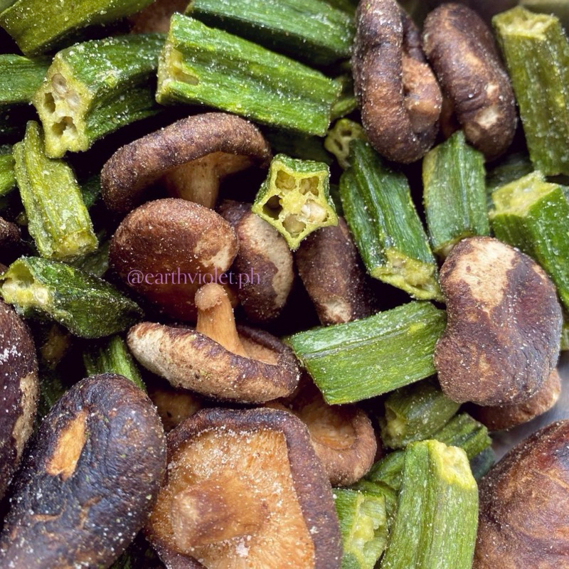 HALAL 100g. Organic Okra & Shiitake Mushroom Chips • Vegan Keto 98