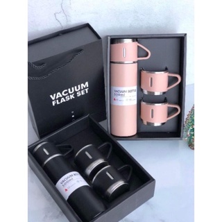 500ml Vacuum Flask Set 304 Stainless Steel Thermos Flask Bottle Cup Gift Set  Cawan Termos