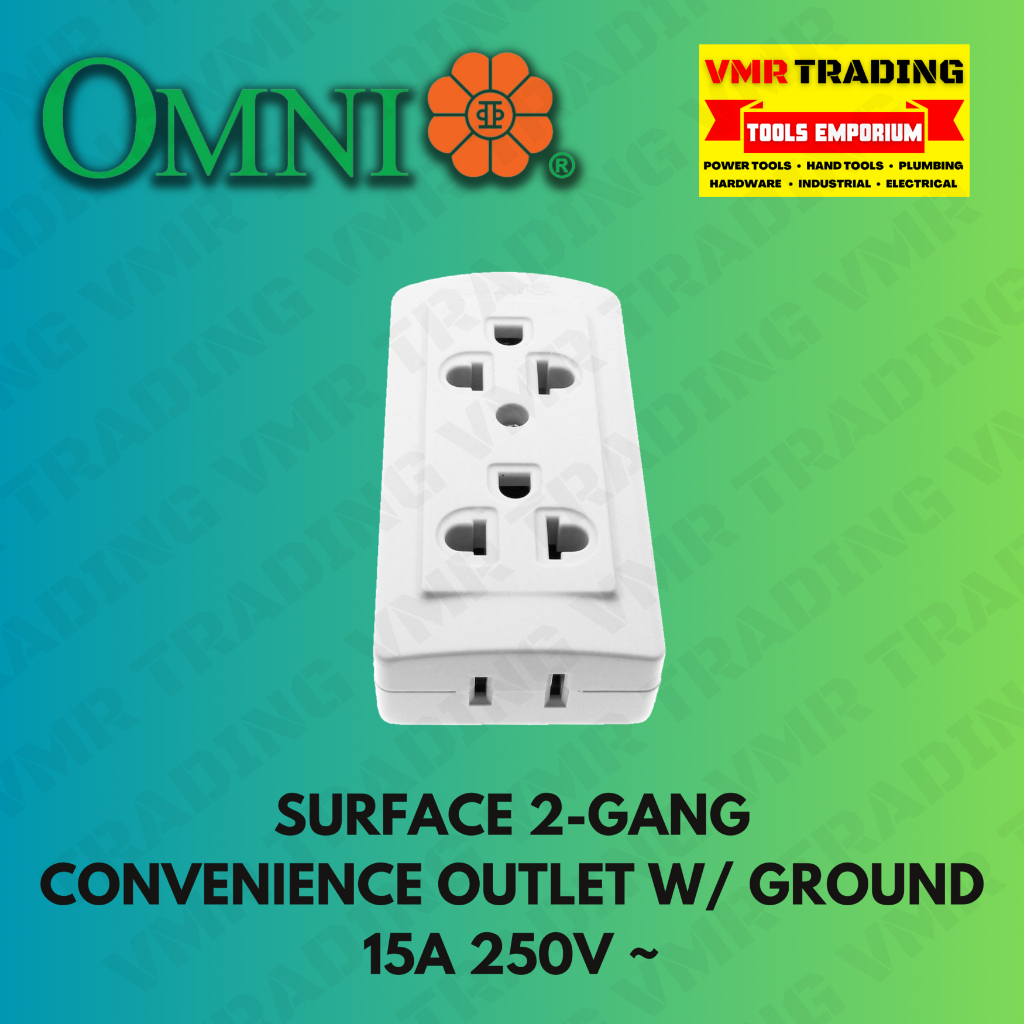 Omni Surface Type 2 Gang Convenience Outlet With Ground Vmr Trading Shopee Philippines 3866