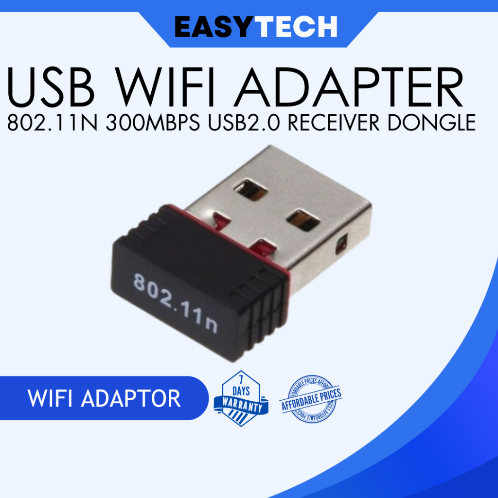 EASYTECH | 802.11n 300mbps USB 2.0 Wireless Adapter Network | Shopee ...