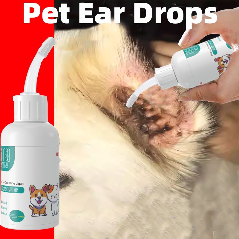 Ear Drops For Dogs Ear Infection Earmites Drop For Cat Dog Ear Cleaner Cat Ear Cleaner 60 ML