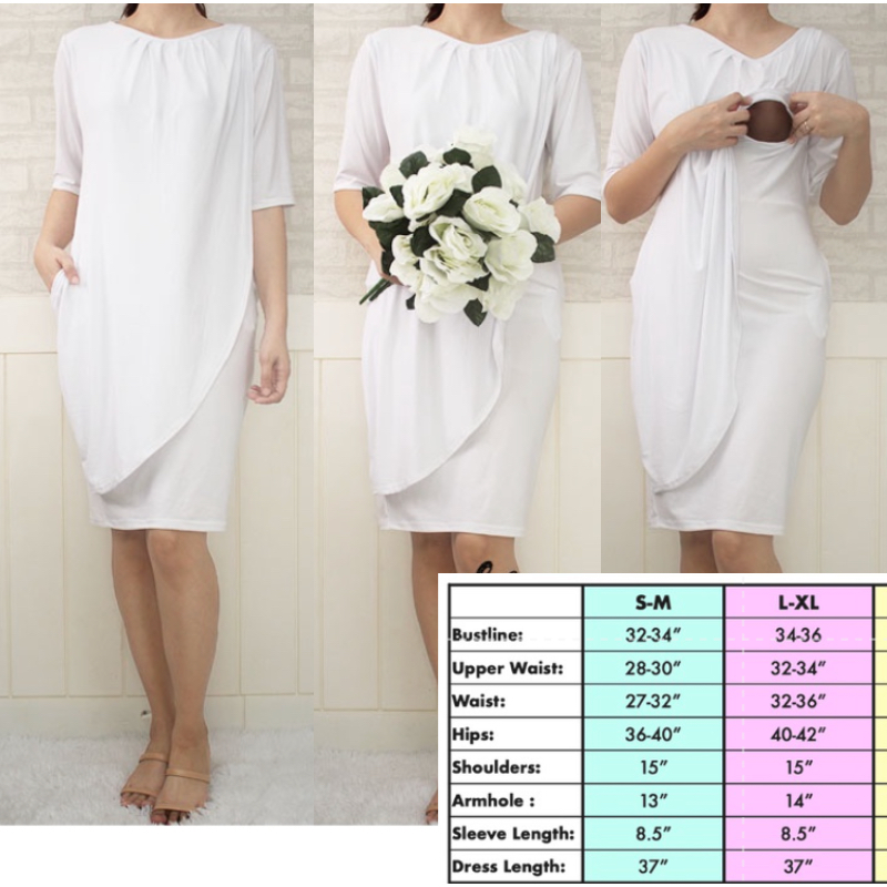 White Nursing Maternity Dress Collection Bridal Civil Wedding Baptismal Christening Maternity Shopee Philippines