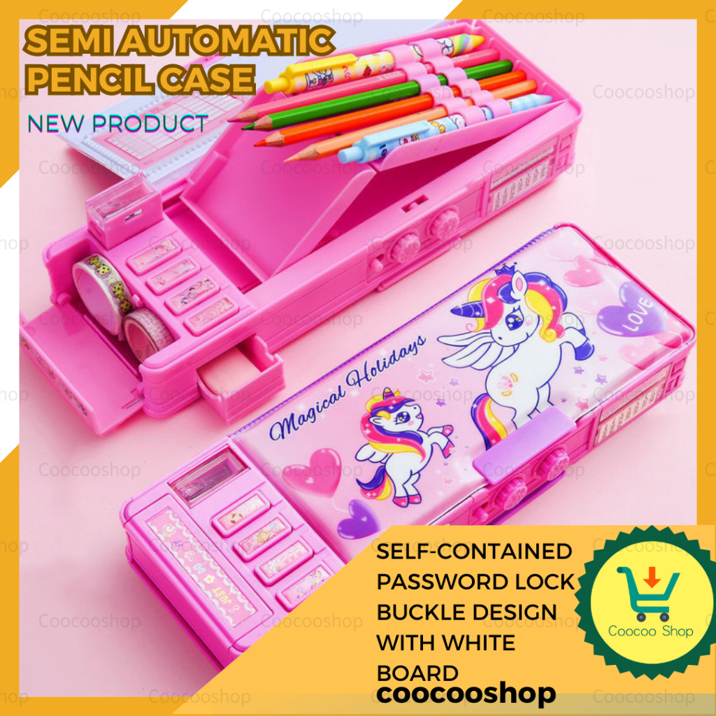 Deformation Code Stationery Pencil Case Automatic Lock Password Box ...