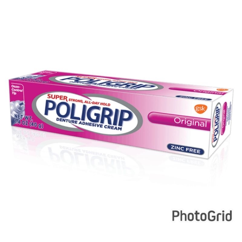 POLIGRIP ORIGINAL DENTURE ADHESIVE CREAM, Super Strong Allday Hold, 2