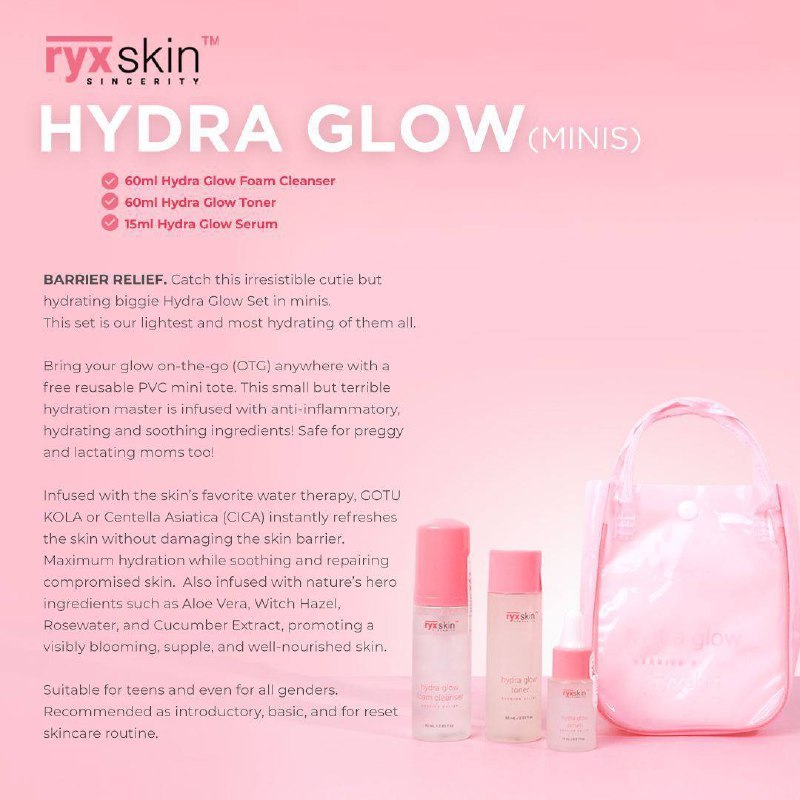 RyxSkin Sincerity Hydra Glow-Minis SET (Ivz Essentials) | Shopee ...