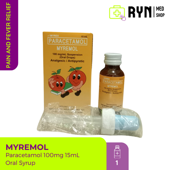 Myremol: Paracetamol 100mg/ml Oral Drops 15mL | Shopee Philippines