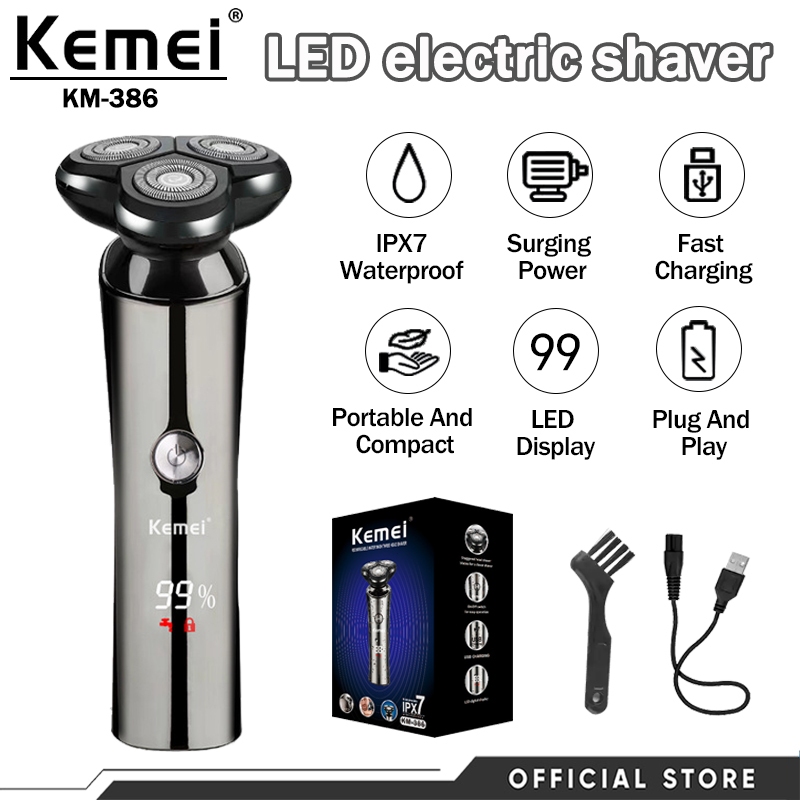 Kemei Rechargeable razor full body washing floating veneer LED LCD ...