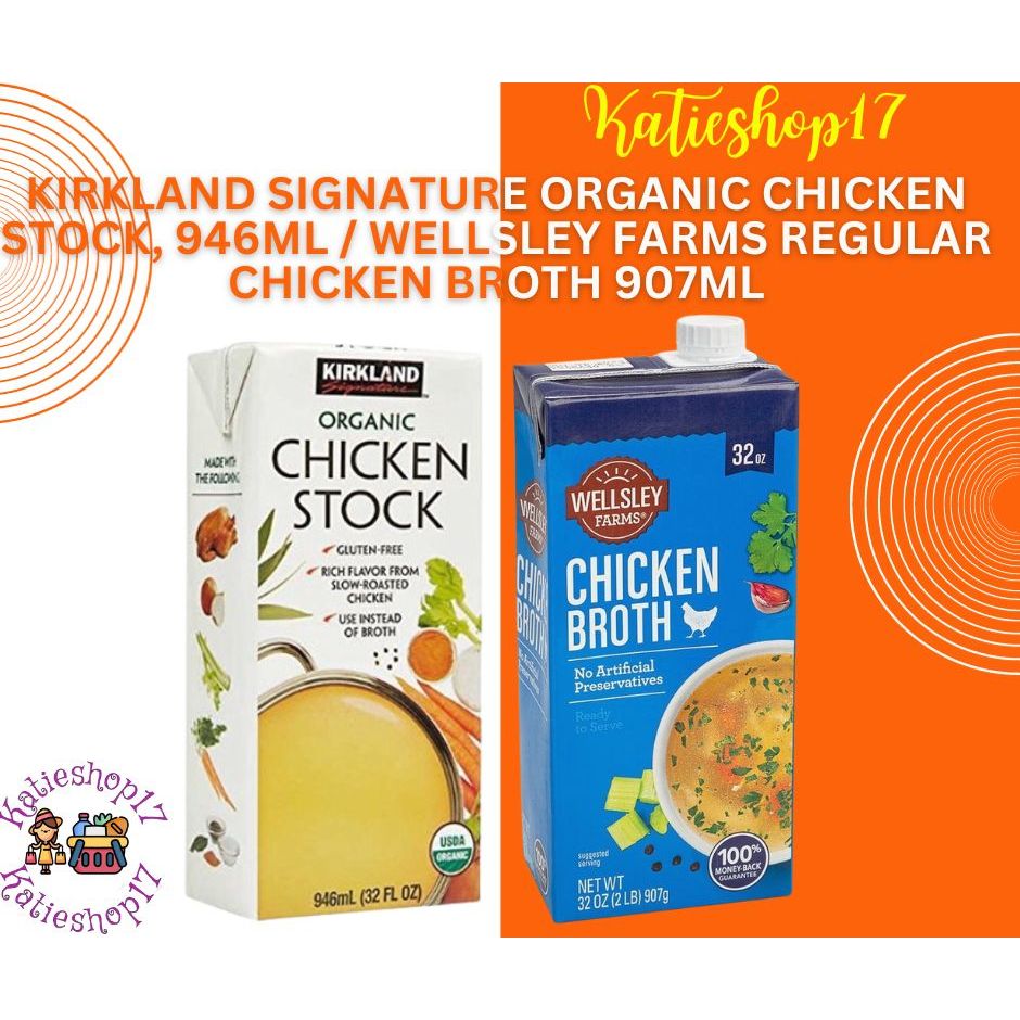 Kirkland Signature Organic Chicken Stock, 946ml / Wellsley Farms