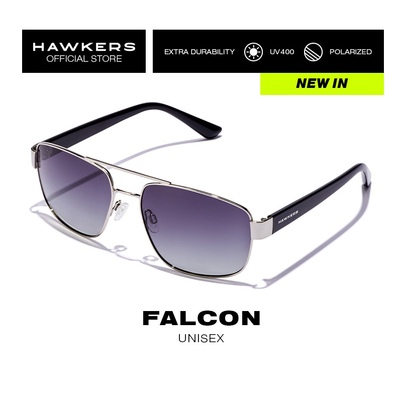 HAWKERS Polarized Silver Grey Falcon Sunglasses For Men And Women Unisex. Official Product Designed In Spain