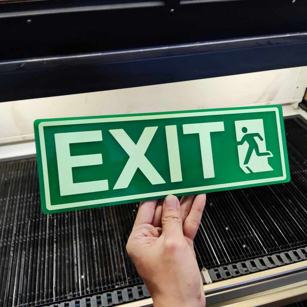 Luminous Glow in the Dark Acrylic Exit Sign Emergency Exit, Fire Exit