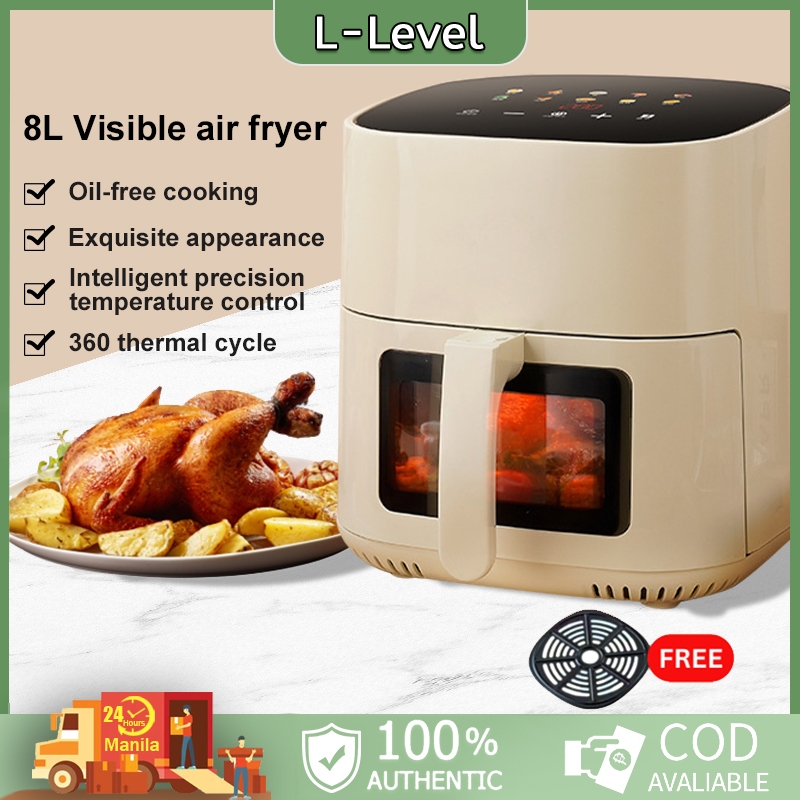 8L Visualization Air Fryer Oven Inverter Touch Digital Display Oil Free Home Multi Function