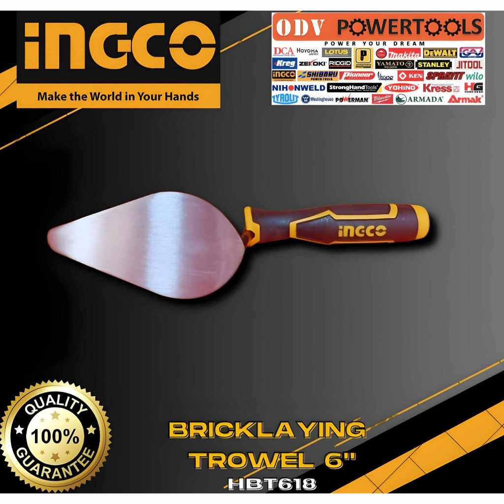 INGCO Brick Layering Bricklayering Cement Trowel 6 HBT618 ODV
