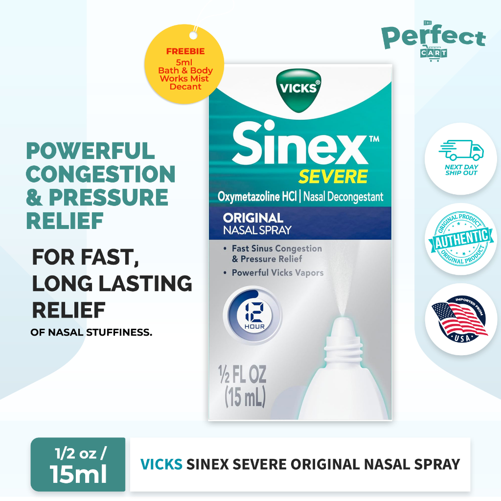 Vicks Sinex 12 Hour Decongestant Nasal Spray 0.5 oz Shopee Philippines