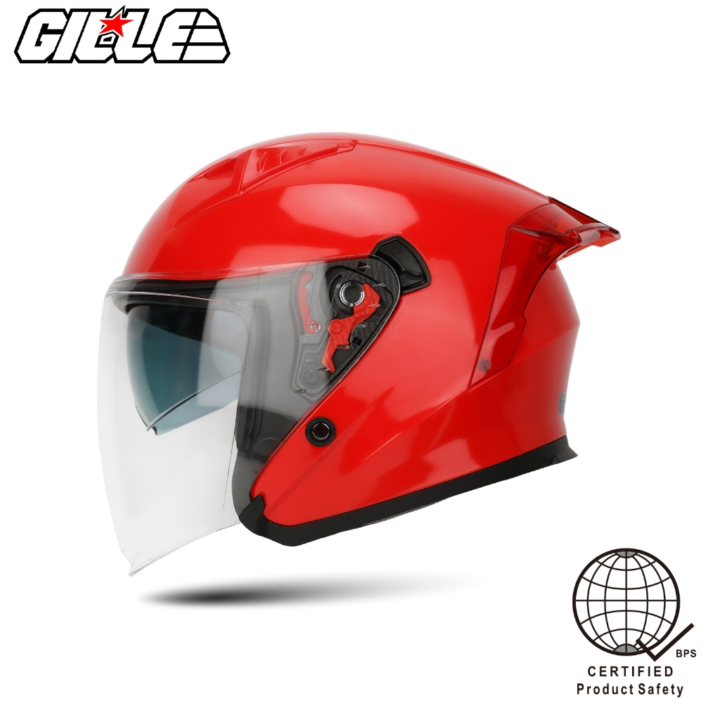 GILLE HELMETS 172 GVRV1 PLAIN Half Face Dual Visor Helmet for