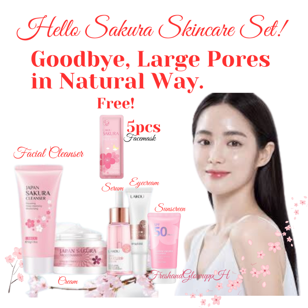 Sakura Skincare Set Acne Treatment Set Pekas Remover Whitening Melasma