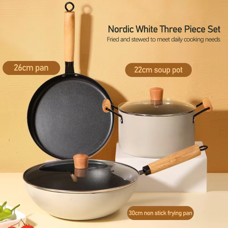 Carote Non Stick Frying Pan kitchen cookware set 4 pcs Kawali wok