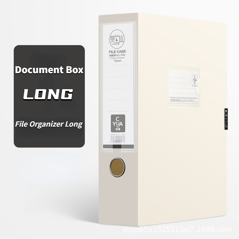 White Long File Folder Box Office Paper Organizers Document Box File ...