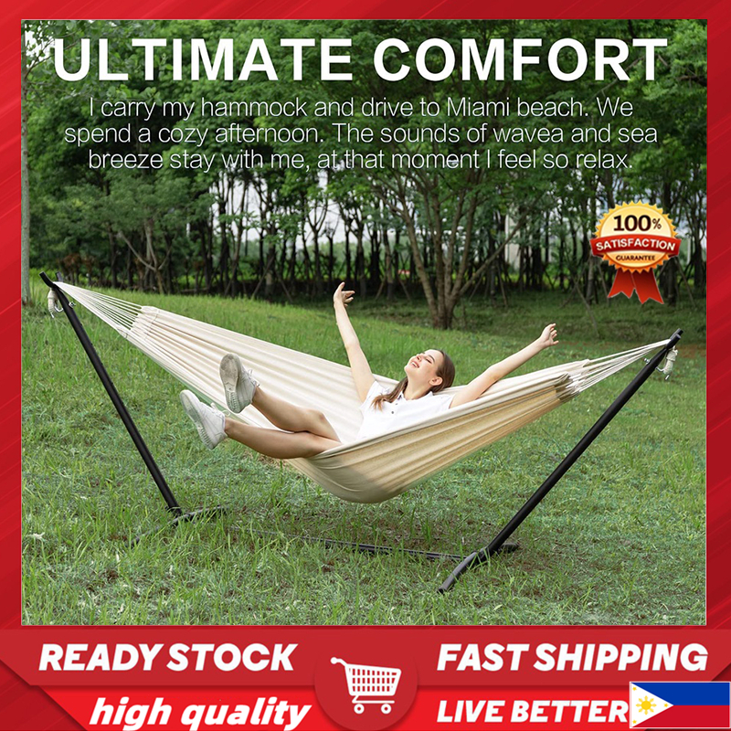 indoor hammock Double Hammock with Space Saving Steel Stand