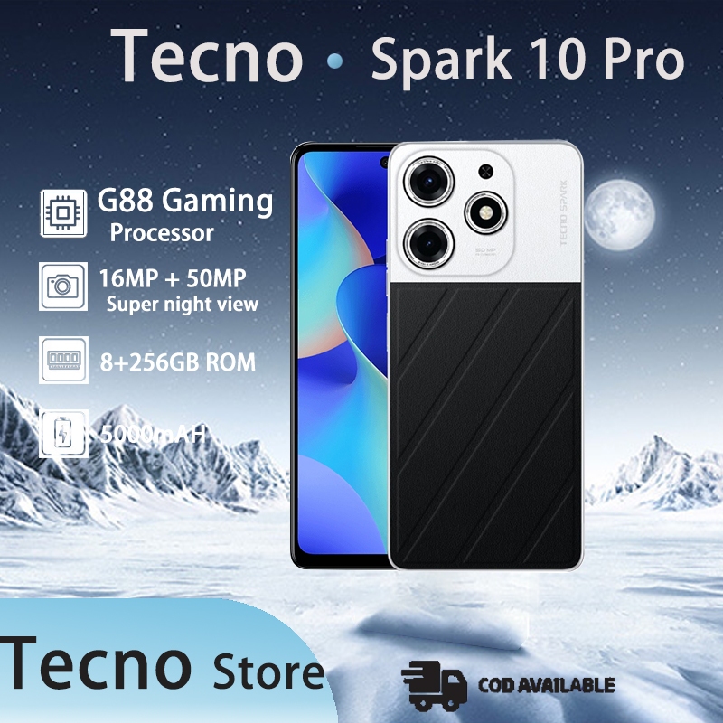 Tecno Spark 10 Pro Factory Unlocked Dual SIM-8GB RAM-Helio G88  Processor-WHITE