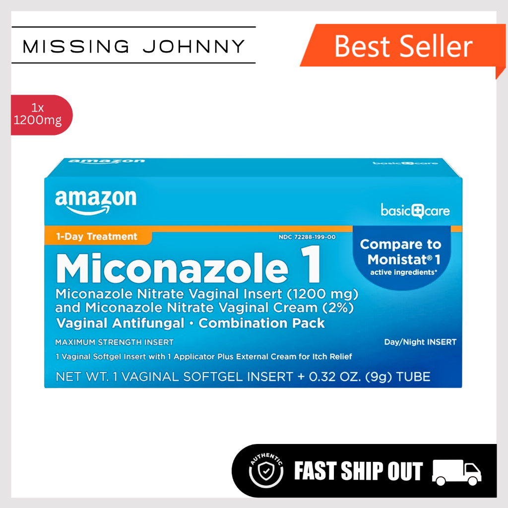 Basic Care Miconazole 1Day Yeast Infection Treatment, 1 count