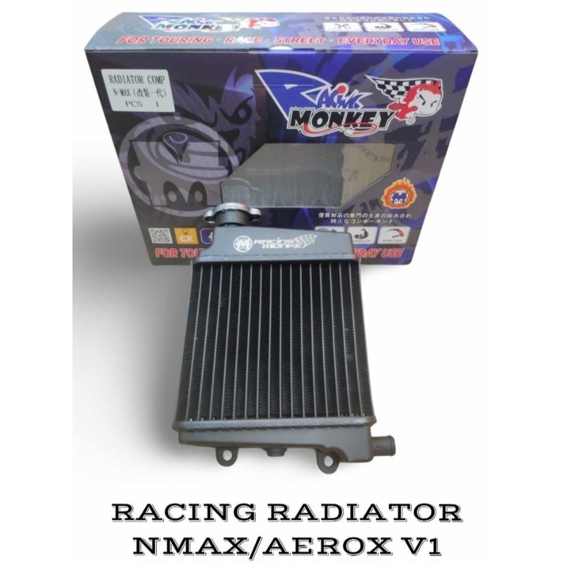 RACING MONKEY BIG RADIATOR ASSY 2 ROW FOR YAMAHA AEROX V2 / NMAX V2 ...
