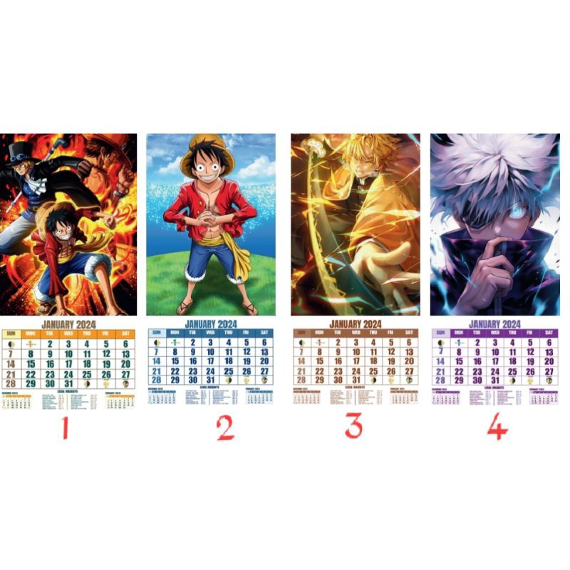 ANIME WALL CALENDAR 2024 Shopee Philippines