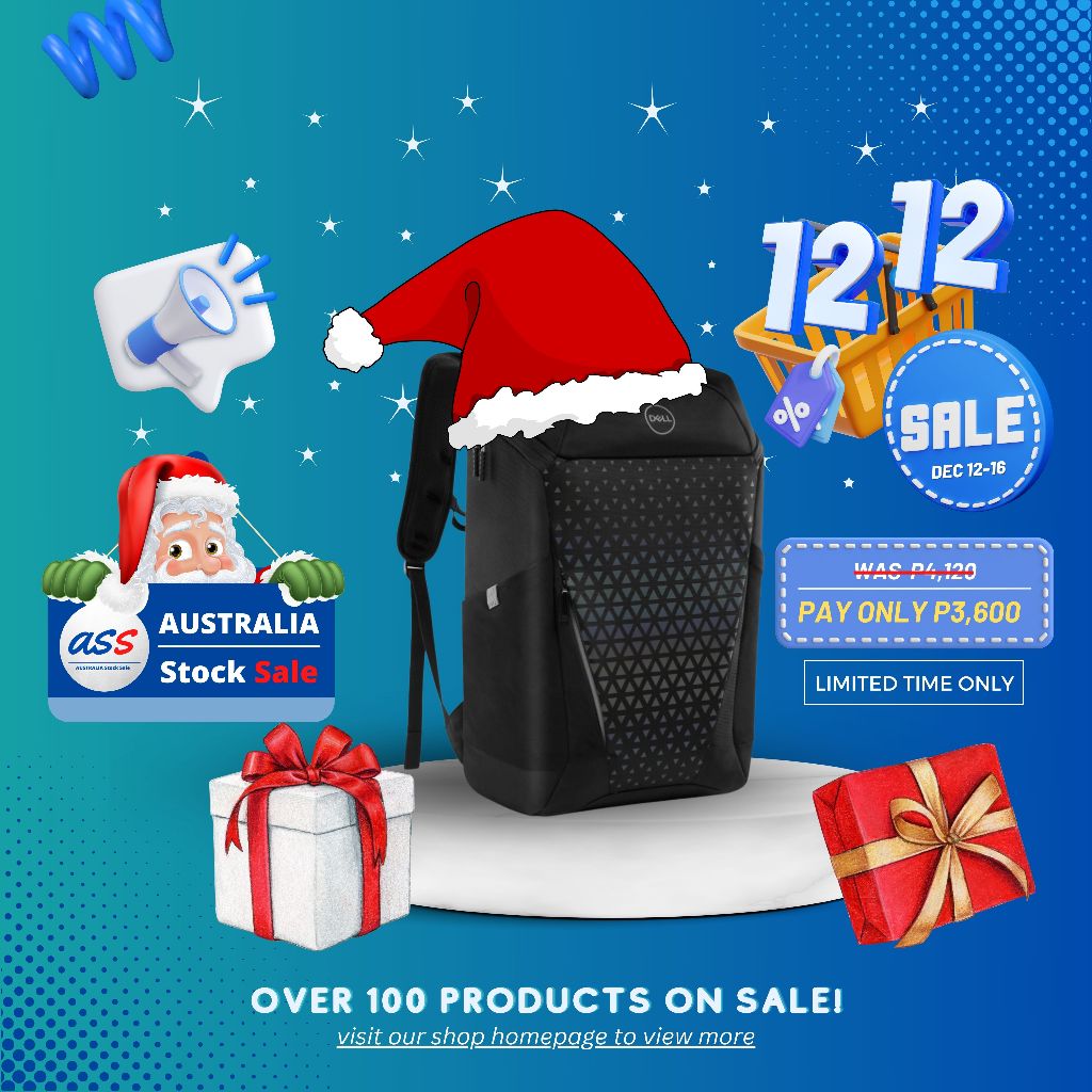 DELL Gaming Backpack Black with Rainbow Reflective Front Panel