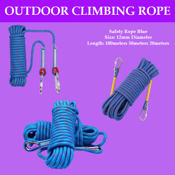 Mago 12mm 20-50-100 Meters Safety rope Climbing/Hiking Rope Outdoor ...
