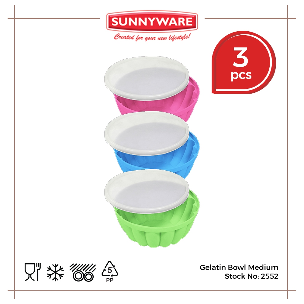 3pcs Sunnyware 2552 Gelatin Bowl Molder Mold Set - Medium for Gulaman ...