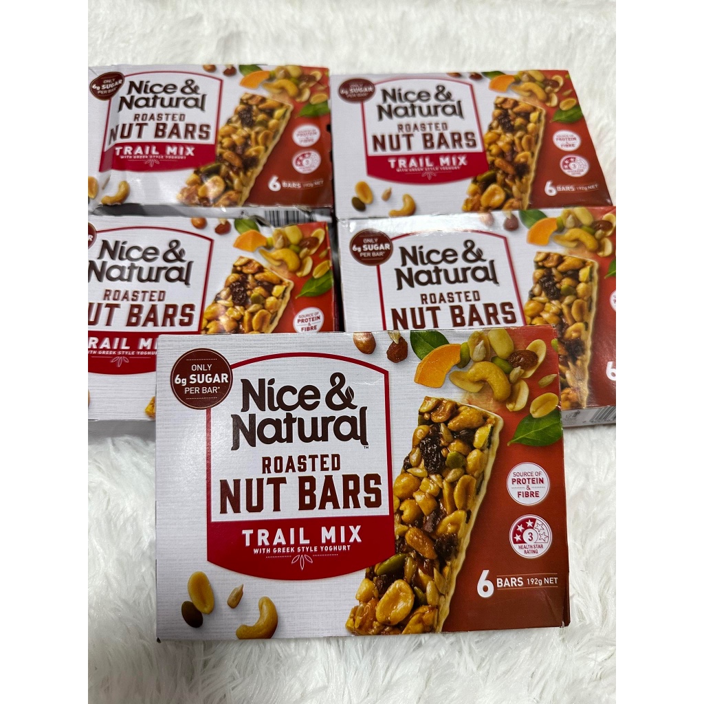 Nice and natural roasted nut bars trail mix 6 bars 180g Shopee