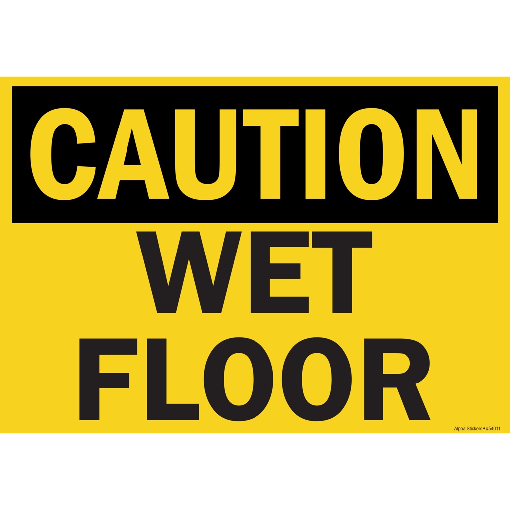 Wet Floor Sign Vinyl Sticker Only Size 10x7 inches (w*h) | Shopee ...