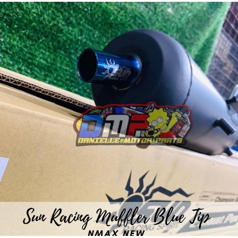 SUN RACING SILENT KILLER PIPE STAINLESS BLUE TIP FOR NMAX/AEROX/CLICK ...