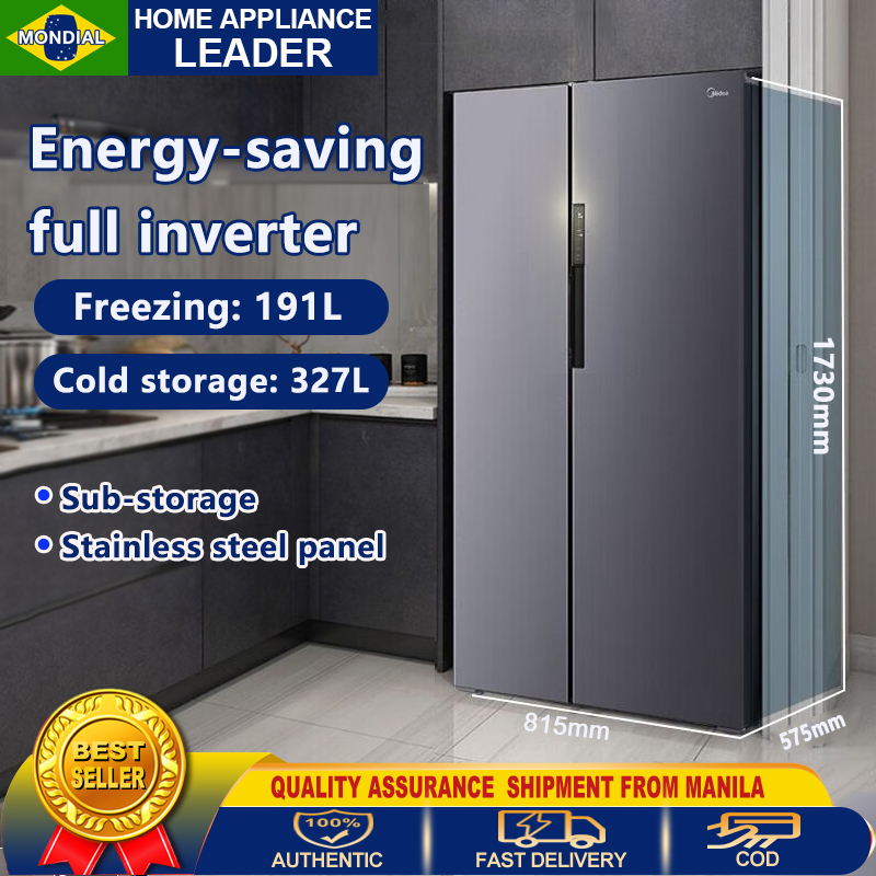 Sidebyside 2 Door Refrigerator/Grey (18.10 cu. ft) Air Cooled Frost