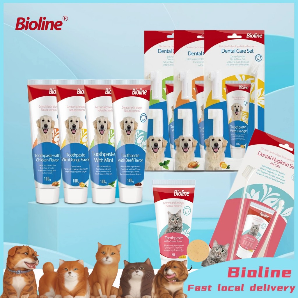 Bioline dog toothpaste for dogs cat pet dog toothbrush for dog and