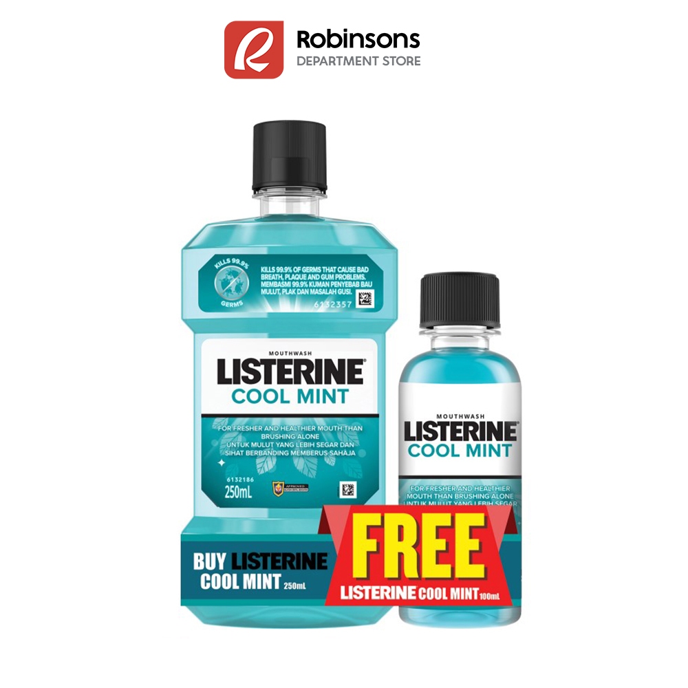 Listerine Coolmint 250ml Get Free Coolmint 100ml 