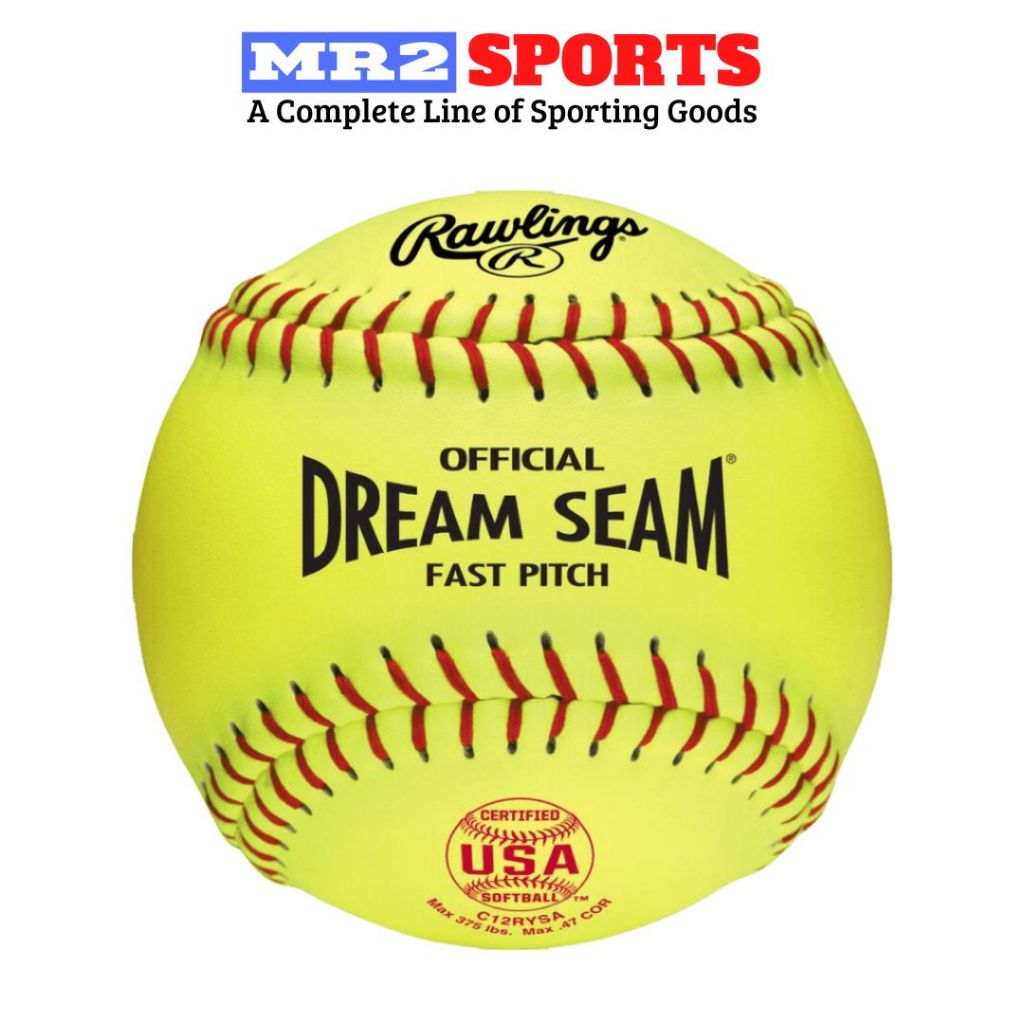 Rawlings C12RYSA Official Dream Seam Fast Pitch Leather Softball Ball