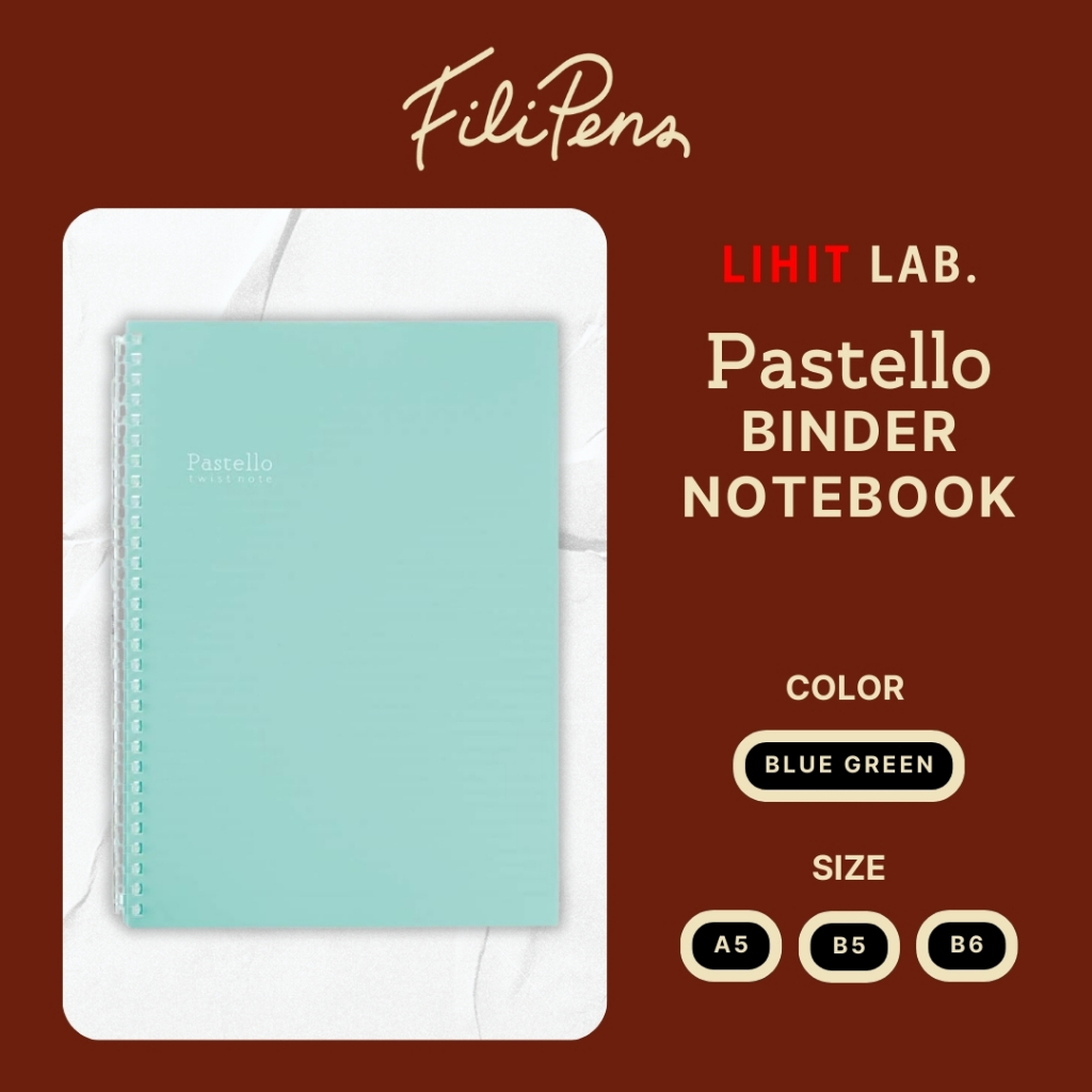 Lihit Lab Pastello Ring Binder Refillable Notebook A5 B5 Binder