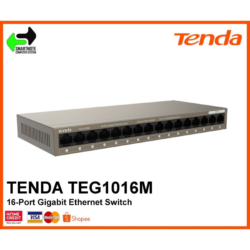 TENDA TEG1016M 16-Port Gigabit Ethernet Switch | Shopee Philippines