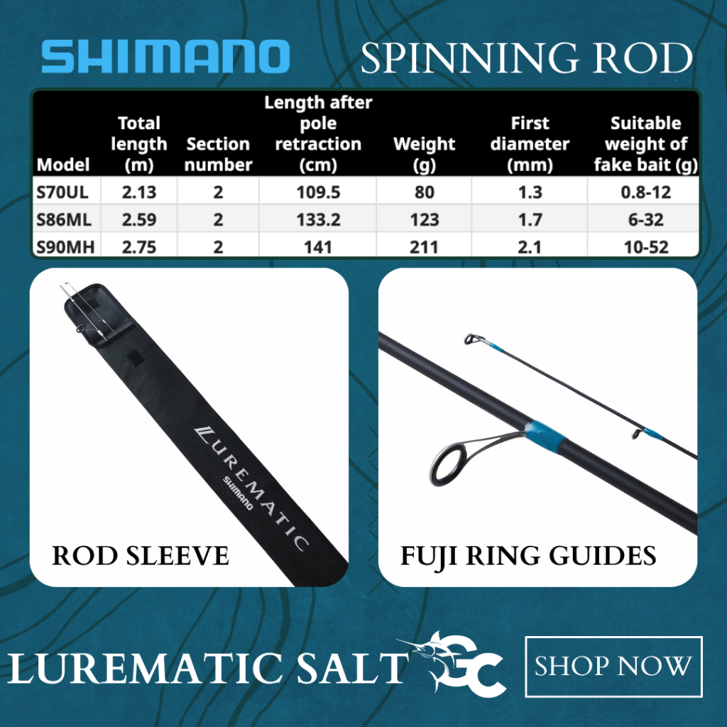 Shimano Lurematic Salt S70UL S86ML S90MH Spinning Fishing