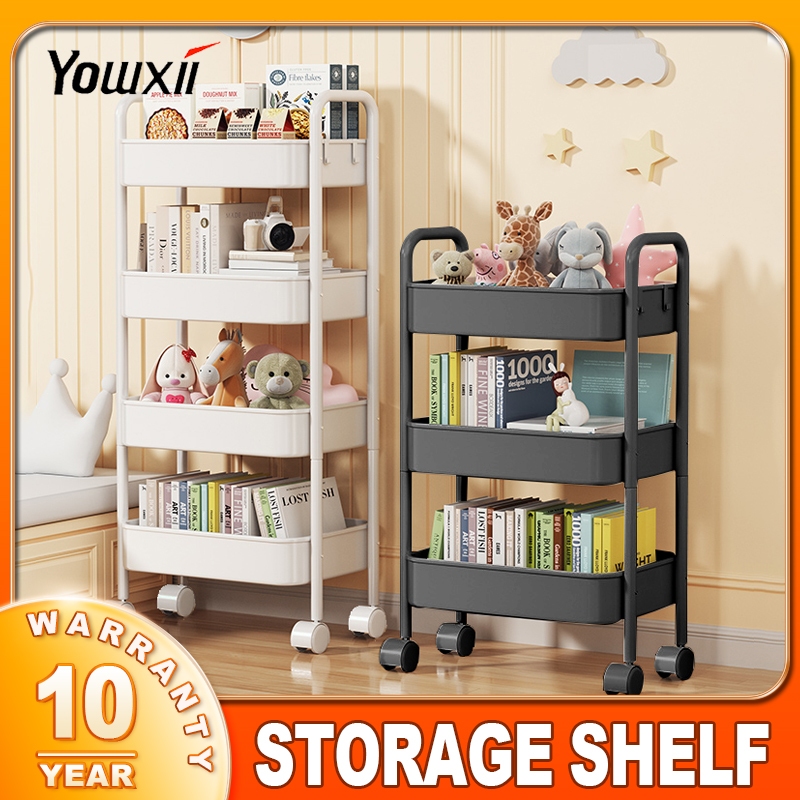 Yowxii 2/3/4 Layer Trolley Cart Organizer Storage Shelf Moving Rack ...